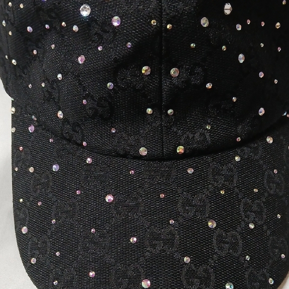 Gucci Black Monogram GG Rhinestone Cap main image 4